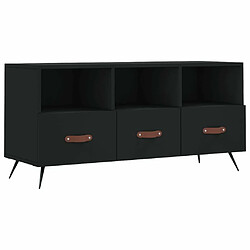 Maison Chic Meuble TV scandinave - Banc TV pour salon noir 102x36x50 cm bois d'ingénierie -MN29689