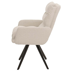 Acheter Mendler Chaise de salle à manger HWC-G66, chaise de cuisine pivotante Auto-Position Tissu/Textile Bouclé MVG ~ blanc crème, avec accoudoirs