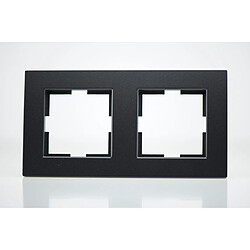 VIKO Plaque de finition plastique noir 2 postes 81x155x10mm 