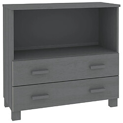 vidaXL Buffet HAMAR Gris foncé 85x35x80 cm Bois massif de pin