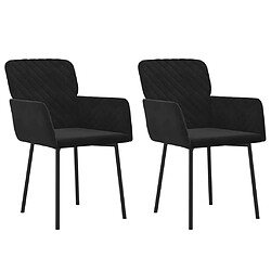 vidaXL Chaises à manger lot de 2 Noir Velours