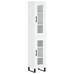 Maison Chic Buffet,Meuble de Rangement,commode pour salon,Cuisine Blanc 34,5x34x180 cm Bois d'ingénierie -MN93172