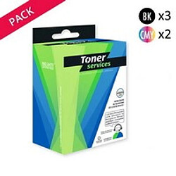 TONER SERVICES Compatible Canon Cartouches Pack de 5 Noir et couleurs BCI21/BCI24 