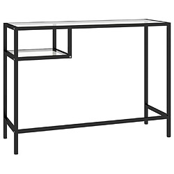 Maison Chic Bureau d'ordinateur solide,Table de travail Transparent 100x36x74 cm Verre -GKD29863 pas cher