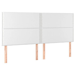 vidaXL Têtes de lit 4 pcs Blanc 100x5x78/88 cm Similicuir