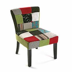 Versa Chaise pour la salle à manger Green Patchwork 50x64x73cm,Algodón y Madera, Vert Versa Green Patchwork Chaise confortable rembourrée et rembourrée, Coloré, Dimensions (H x l x L) 73 x 64 x 50 cm, Coton et bois, Couleur: Vert