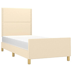 Avis Maison Chic Cadre/structure de lit avec tête de lit pour adulte - Lit Moderne Chambre Crème 90x190 cm Tissu -MN24437