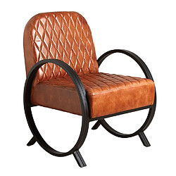 Aubry Gaspard Fauteuil en cuir de buffle véritable et métal.