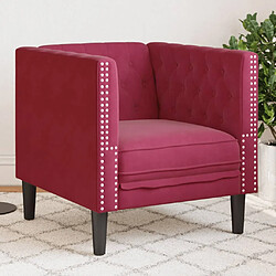 vidaXL Fauteuil Chesterfield rouge bordeaux velours 