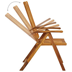 Maison Chic Lot de 6 Chaises pliables de jardin avec coussins - Fauteuil d'extérieur Bois d'acacia -MN98614 pas cher