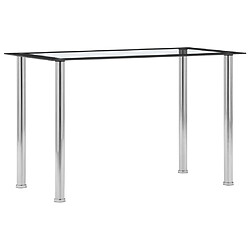 vidaXL Table à manger Noir et transparent 120x60x75 cm Verre trempé