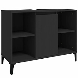 vidaXL Meuble d'évier noir 80x33x60 cm bois d'ingénierie