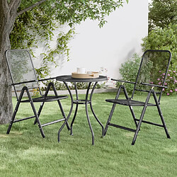 vidaXL Chaises pliables jardin lot de 2 Maille métallique Anthracite 