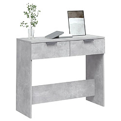 Avis vidaXL Table console Gris béton 90x36x75 cm Bois d'ingénierie