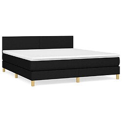 vidaXL Sommier à lattes de lit avec matelas Noir 160x200 cm Tissu