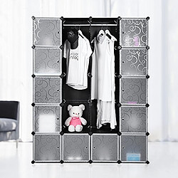 Armoire Etagère de Rangement en Plastique Noire Imprimée LPC30H SONGMICS®