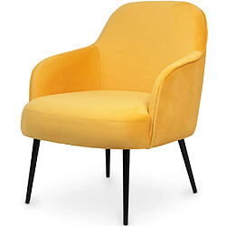 ICONIK INTERIOR Fauteuil tapissé de velours - Hyra Jaune