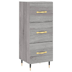 Maison Chic Buffet,Meuble de Rangement,commode pour salon,Cuisine Sonoma gris 34,5x34x180 cm Bois d'ingénierie -MN52501 pas cher