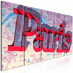 Paris Prix Tableau Imprimé 5 Panneaux Red Paris Narrow 90 x 225 cm 