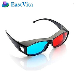 Wewoo Lunettes de vision 3D encadrées par anaglyphe bleu bleu rouge pour lunettes en plastique de lunettes de dimension de film stéréo