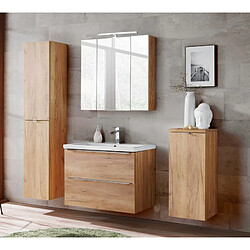Ac-Deco Ensemble meuble vasque + Armoire miroir + Grande armoire - 80 cm - Capri Oak