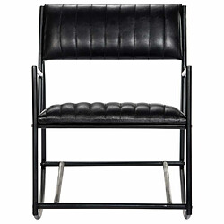 Avis Maison Chic Chaise à bascule | Fauteuil Relax, design moderne Noir Cuir véritable -GKD92515