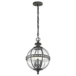 Elstead Lighting Luminaire suspendu extérieur à 3 ampoules Globe, gris clair IP44, E14