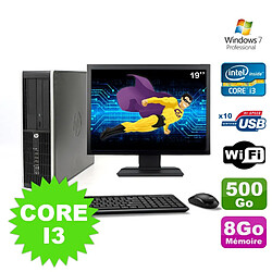 Lot PC HP Compaq Elite 8100 SFF Core I3-530 8Go 500Go DVD WIFI W7 + Ecran 19" · Occasion 