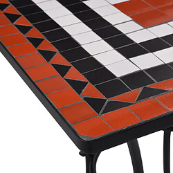 Avis vidaXL Table de bistro mosaïque Terre cuite et blanc 60 cm Céramique