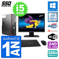 PC Fujitsu D556 DT Ecran 27" Intel i5-6500 RAM 32Go SSD 240Go Windows 10 Wifi · Occasion 