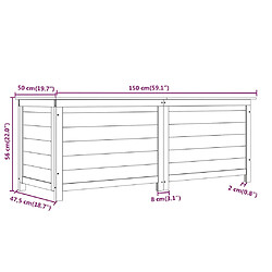 vidaXL Boîte à coussins d'extérieur Marron 150x50x56 cm Sapin massif pas cher