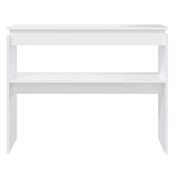 Avis vidaXL Table console blanc 102x30x80 cm bois d'ingénierie