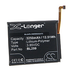 vhbw Batterie remplacement pour Lenovo BL299 pour smartphone (3250mAh, 3,85V, Li-polymère) 