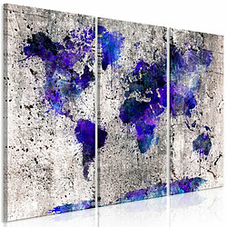 Paris Prix Tableau Imprimé 3 Panneaux World Map : Ink Blots 80 x 120 cm 