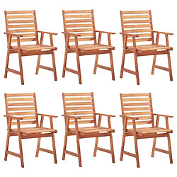 Maison Chic Lot de 6 Chaises à dîner de jardin avec coussins,Fauteuil/Chaises à manger d'extérieur Acacia massif -MN49395