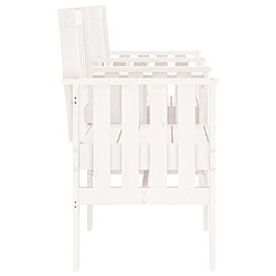 Acheter Maison Chic Banc de jardin 2 places | Banquette de jardin avec table | Chaise Relax blanc bois massif de pin -MN71508