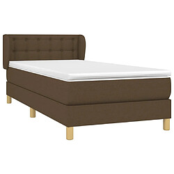 Avis Maison Chic Structures de lit + matelas,Lit à sommier tapissier avec matelas Marron foncé 100x200 cm -MN63984