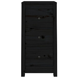 Maison Chic Buffet,Meuble de Rangement,commode pour salon,Cuisine Noir 40x35x80 cm Bois massif de pin -MN70486 pas cher