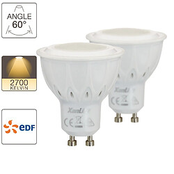 XanLite Lot de 2 ampoules LED spot - cuLot GU10 - lumière chaude - EDF -