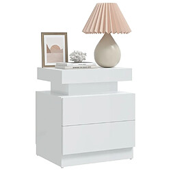 Avis Maison Chic Table de chevet,Table de nuit,Table d'appoint pour salon Blanc brillant 45x35x52 cm Aggloméré -MN31265