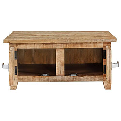 Avis vidaXL Table basse 67x67x30 cm Bois de manguier massif