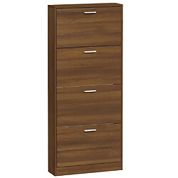 Acheter vidaXL Armoire à chaussures Chêne marron 59x17x150cm Bois d'ingénierie