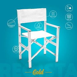 Beach And Garden Design 2 Chaises de plage pliantes portables en textilène aluminium Regista Gold | Blanc