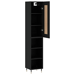 Avis vidaXL Buffet haut Noir 34,5x34x180 cm Bois d'ingénierie