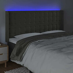 Acheter Maison Chic Tête de lit scandinave à LED,meuble de chambre Gris foncé 203x16x118/128 cm Velours -MN40224