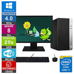 PC HP ProDesk 400 G4 MT i7-6700 4GHz 8Go/2To Wifi W10 + Ecran 20 · Reconditionné 