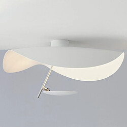 Avis Universal Lustre OVNI de 40 cm, lumière chaude LED 220V Art Salle à manger Salon Apprentissage Chapeau de paille Design Lustre noir extérieur et doré intérieur