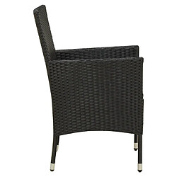 Acheter Maison Chic Lot de 4 Chaises de jardin,Fauteuil d'extérieur avec coussins Résine tressée Noir -MN85020