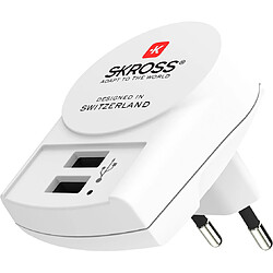 Chargeur secteur skross europe vers x2 sortie usb blanc