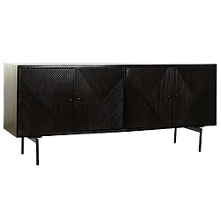 Pegane Buffet meuble de rangement en bois de manguier et métal noir - Longueur 177 x Hauteur 77.5 x Profondeur 45 cm